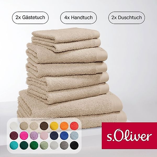 s.Oliver Handtuch Set »s.Oliver, Premium Qualität, 600 gr/m²«, (8 St., 2 Gä günstig online kaufen
