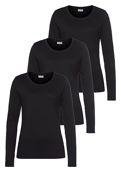Eastwind Langarmshirt, (3er-Pack), Langarm, im Basic-Stil, Rundhalsausschni günstig online kaufen