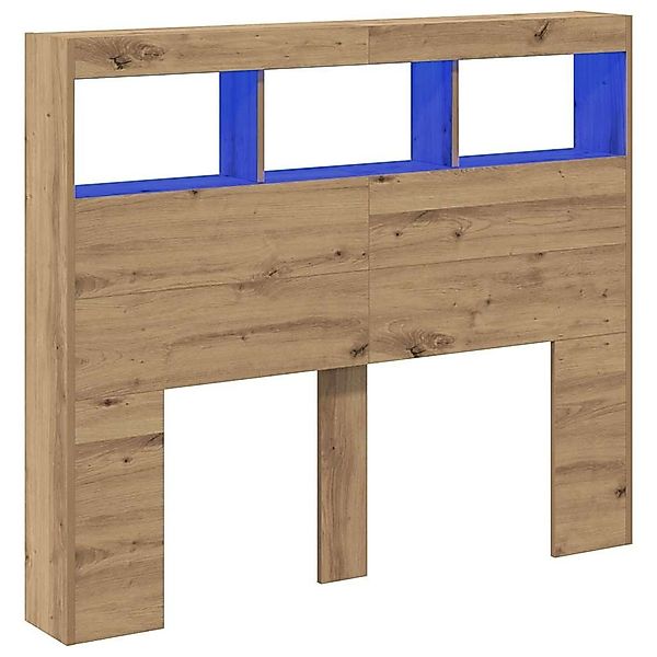 vidaXL Kopfteil Kopfteil-Schrank mit LED Eiche günstig online kaufen