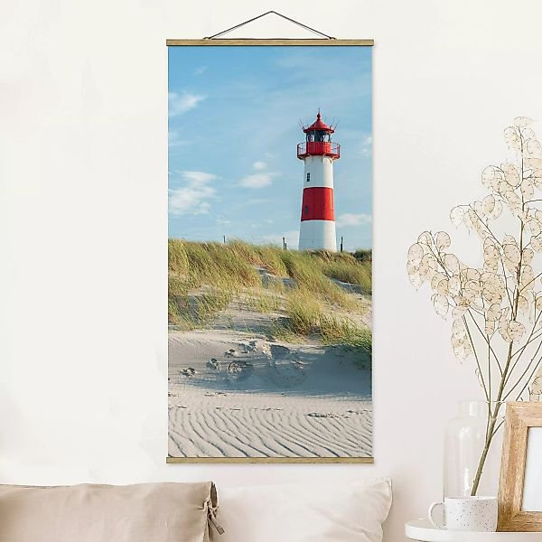 Stoffbild mit Posterleisten Leuchtturm an der Nordsee günstig online kaufen