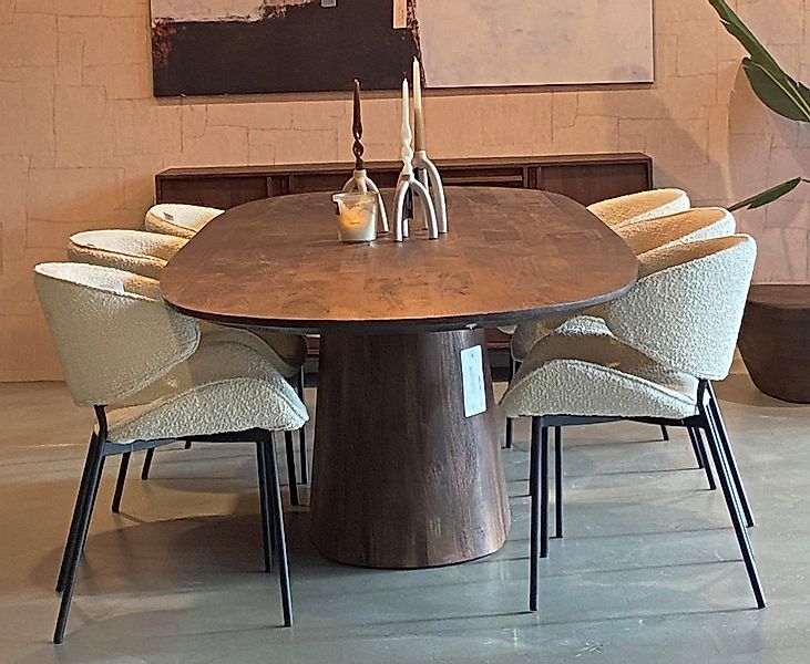 Maison ESTO Esstisch oval Mango massiv Holz Esszimmertisch günstig online kaufen