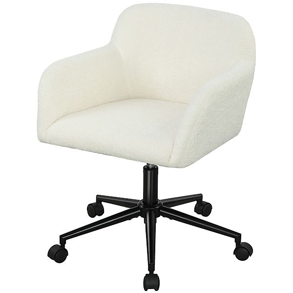 HOMCOM Schreibtischstuhl Homeoffice Stuhl mit Fleece-Optik höhenverstellbar günstig online kaufen