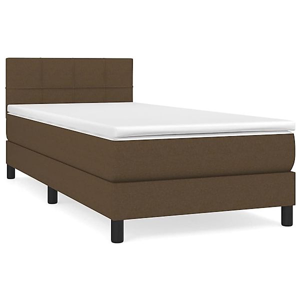 vidaXL Boxspringbett mit Matratze Dunkelbraun 90x190 cm Stoff1390045 günstig online kaufen