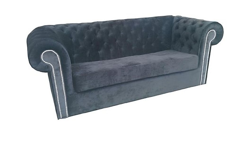 JVmoebel 3-Sitzer Chesterfield Samt Textil Stoff Sofa Couch Polster 3 Sitz günstig online kaufen