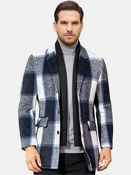 Allthemen Wollmantel mit Karomuster Kurzmantel im Regular Fit Warmer Winter günstig online kaufen