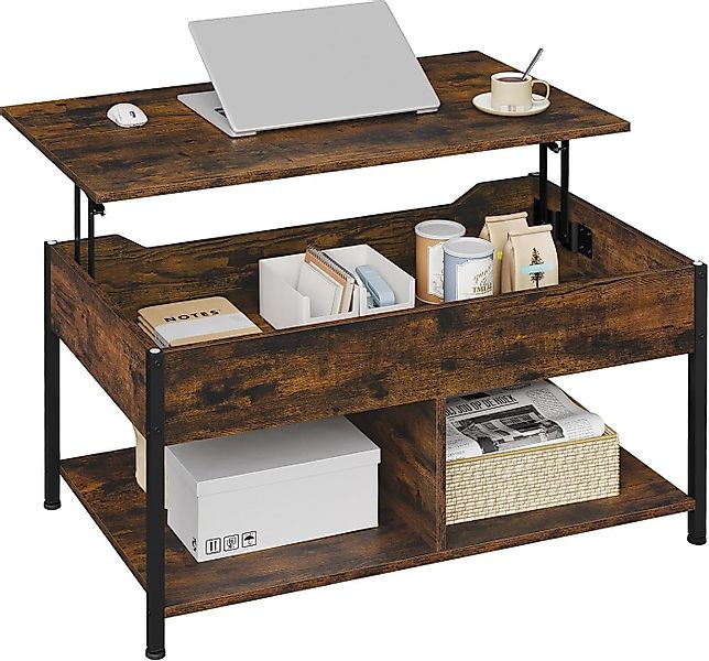 Woltu Couchtisch, Lift-Top-Beistelltisch, Wohnzimmertisch höhenverstellbar günstig online kaufen