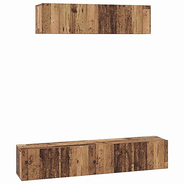 vidaXL TV-Schrank Set Wandmontiert 4-Tlg Altholz Holzwerkstoff 3393360 günstig online kaufen