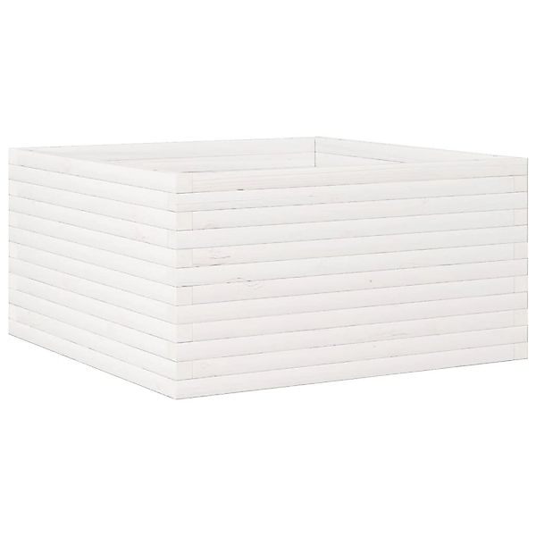 vidaXL Pflanzkübel Weiß 90x90x46 cm Massivholz Kiefer 3282425 günstig online kaufen