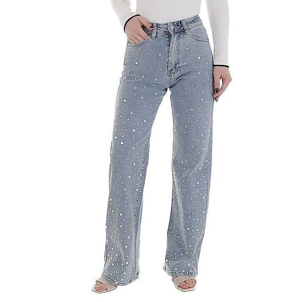 Ital-Design Weite Jeans Stylische Jeans mit schimmernden Details für Damen günstig online kaufen