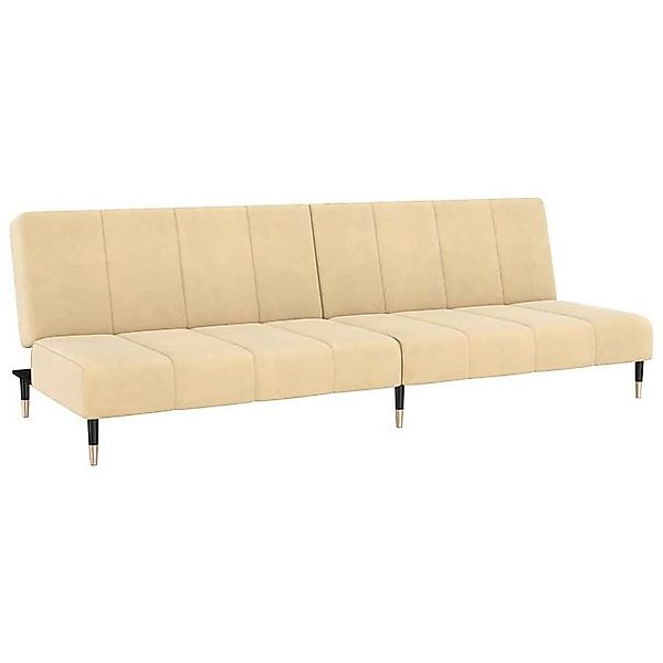 vidaXL Sofa Schlafsofa 2-Sitzer Creme Samt günstig online kaufen