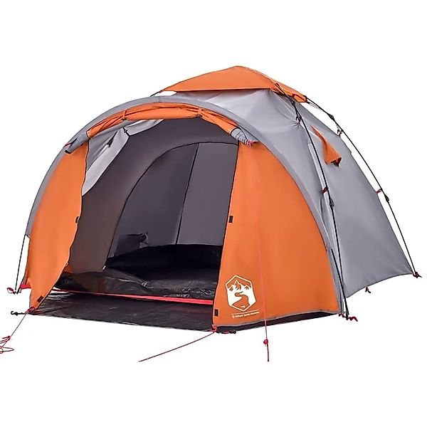 vidaXL Kuppel-Campingzelt 3 Personen Grau und Orange Quick Release 4004228 günstig online kaufen