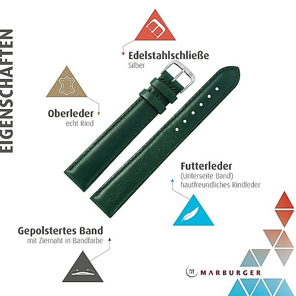 MARBURGER Uhrenarmband 12mm Leder XL Extra günstig online kaufen