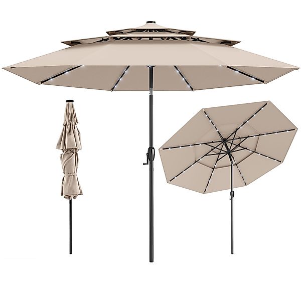 COSTWAY Sonnenschirm, Ø297cm Balkonschirm mit 32 günstig online kaufen