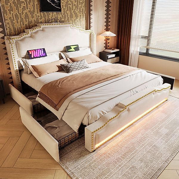 HAUSS SPOLE Polsterbett 160×200 mit 4 günstig online kaufen
