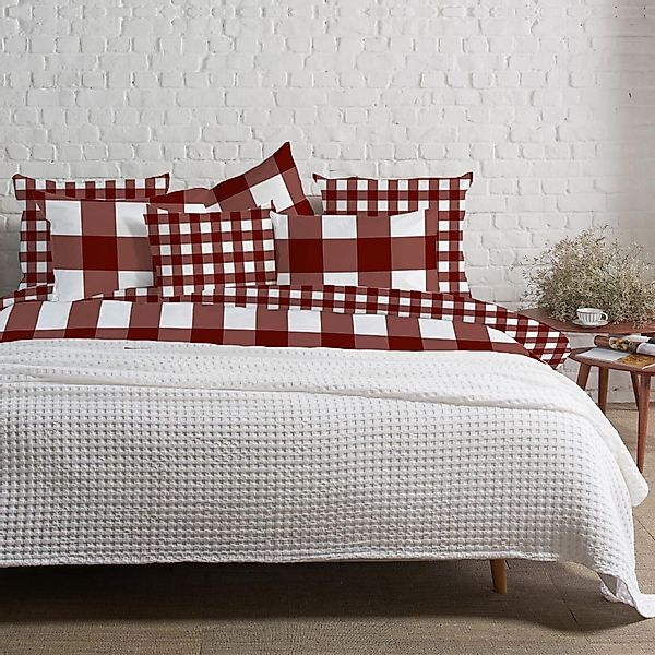 TRAUMSCHLAF Bettwäsche Karos, Flanell, 3 teilig, melierte flauschig weiche günstig online kaufen