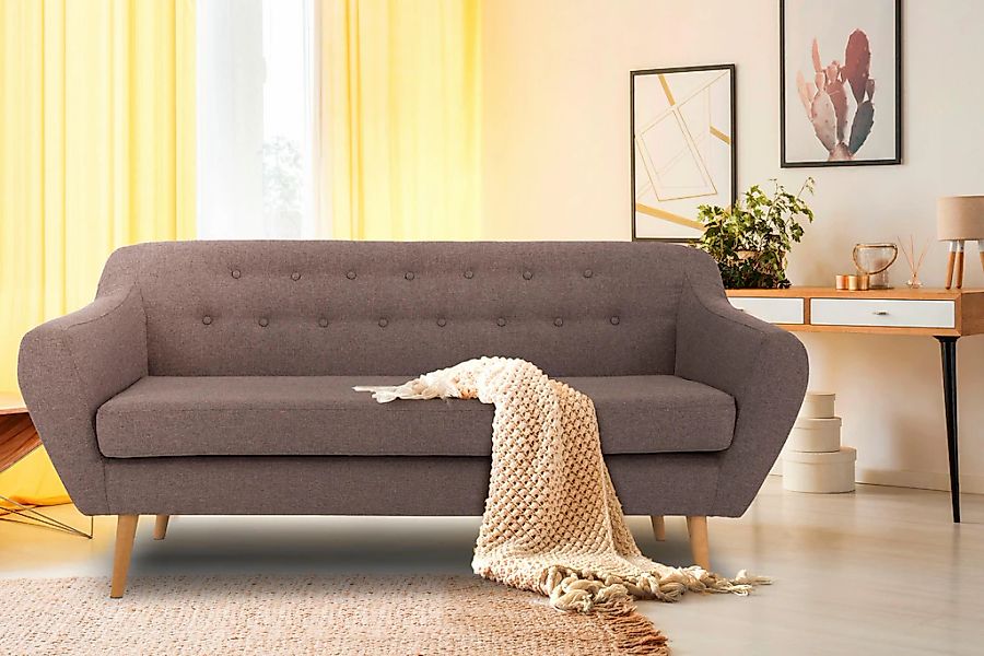 Home affaire 3-Sitzer "Renne" mit Heftung im Rücken im skandinavischem Stil günstig online kaufen