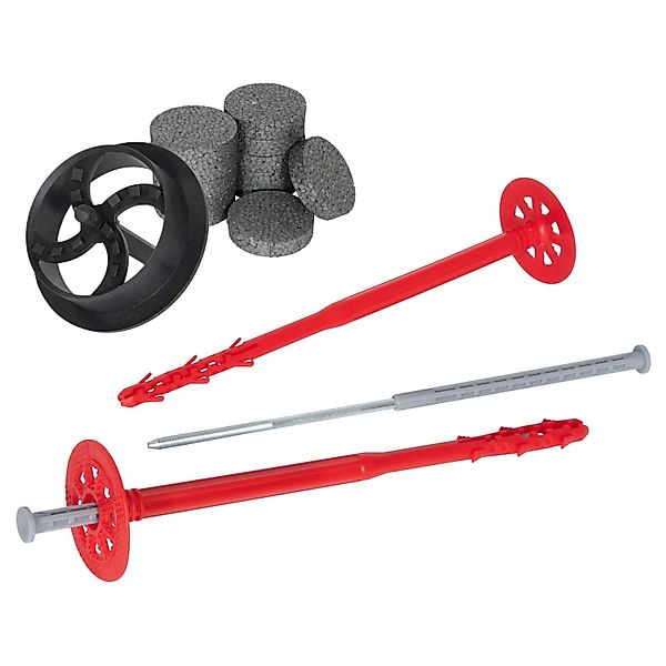 Protektor Dämmstoffdübel Set Ø10x300mm Stahlnagel 200 St + 200 Rondelle + 1 günstig online kaufen