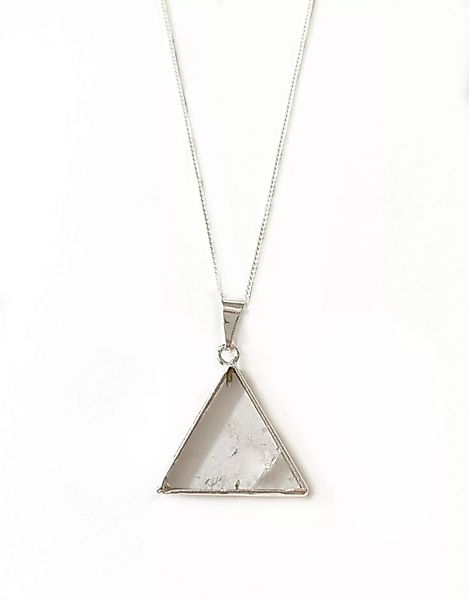 Bergkristall Dreieck Halskette, Aufrecht, Vergoldet Oder Versilbert günstig online kaufen