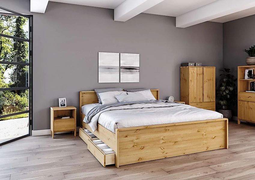 Home affaire Bettschubkasten "Luven", (2 St.), aus massiver Kiefer, 2 Stück günstig online kaufen