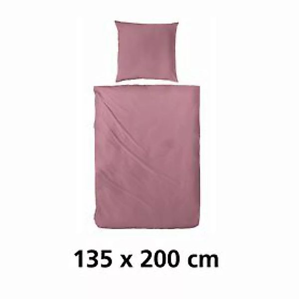 Mako-Satin-Bettwäsche 'Uni' rosa 135x220 günstig online kaufen