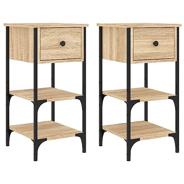 vidaXL Nachttische 2 Stk, Sonoma-Eiche 34x36x70 cm Holzwerkstoff 825976 günstig online kaufen