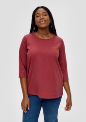 TRIANGLE 3/4-Arm-Shirt Longsleeve mit Flockprint-Detail günstig online kaufen