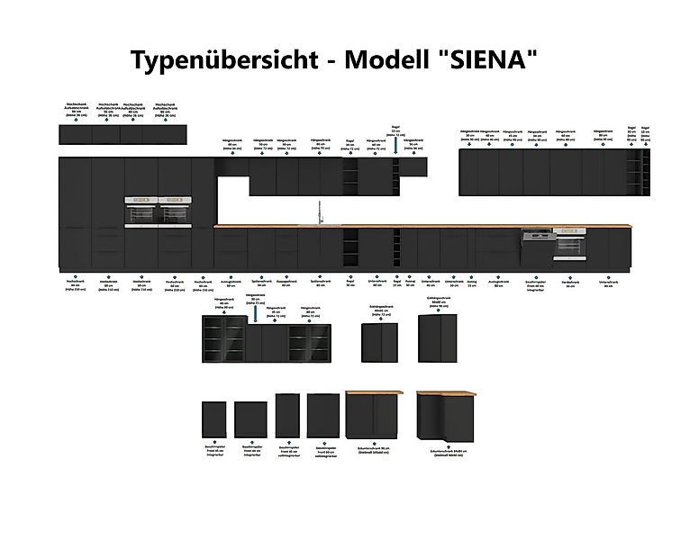 Küchen-Preisbombe Hängeschrank Regal 15 cm Schwarz Küche Küchenzeile Küchen günstig online kaufen