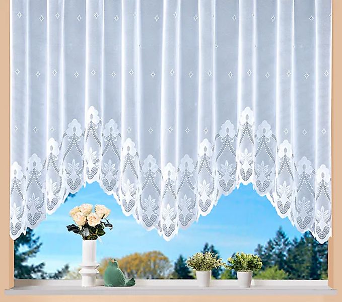 Weckbrodt Gardine »Weimar«, (1 St.), Jacquard, Bogenstore, floral, Halbtran günstig online kaufen