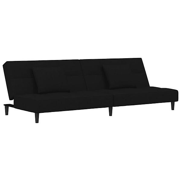 vidaXL Sofa Schlafsofa 2-Sitzer mit 2 Kissen Schwarz Samt günstig online kaufen