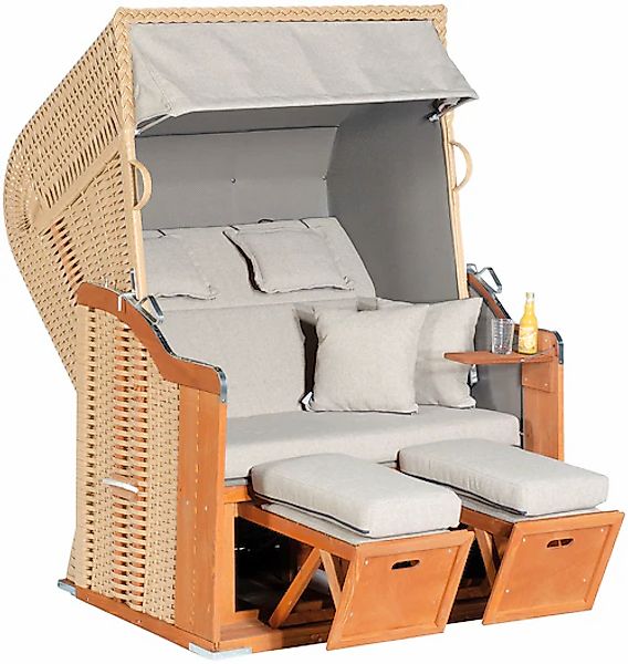 SunnySmart Strandkorb »Rustikal 255 Plus« 2-Sitzer, komplett montiert, Ober günstig online kaufen
