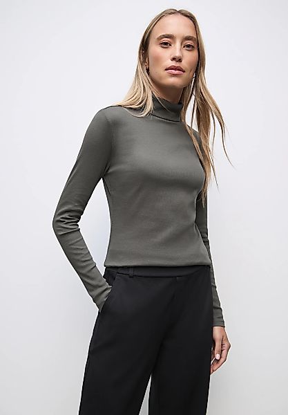 STREET ONE Langarmshirt mit Rippstrick-Struktur günstig online kaufen