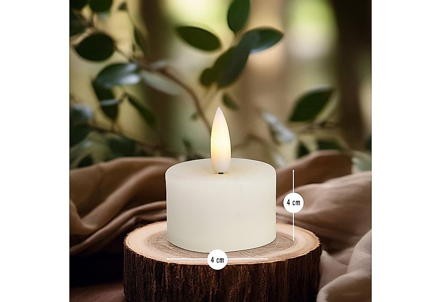 matches21 HOME & HOBBY LED-Kerze LED Teelichter 8er Set Wachs, Flamme flack günstig online kaufen