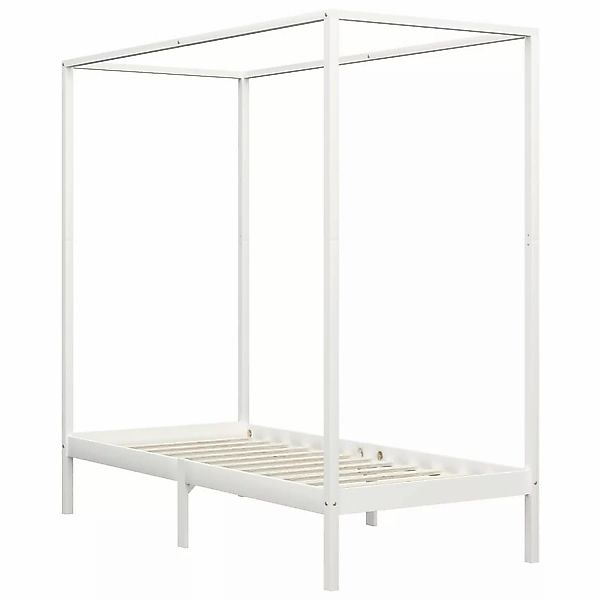 Himmelbett-gestell Weiß Massivholz Kiefer 90 X 200 Cm günstig online kaufen