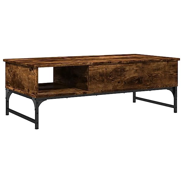 vidaXL Couchtisch Räuchereiche 100x50x35 cm Holzwerkstoff und Metall 845393 günstig online kaufen