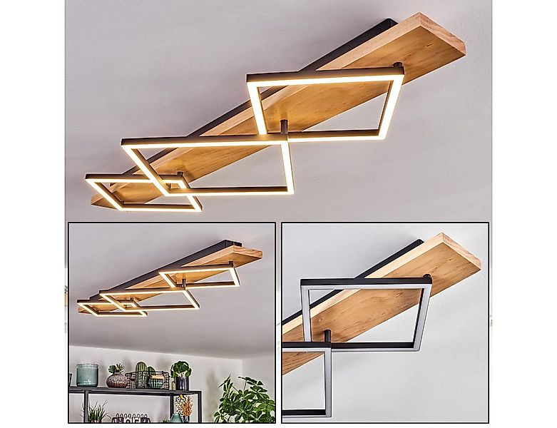 hofstein Deckenleuchte Deckenlampe aus Metall/Holz/Kunststoff in Naturfarbe günstig online kaufen