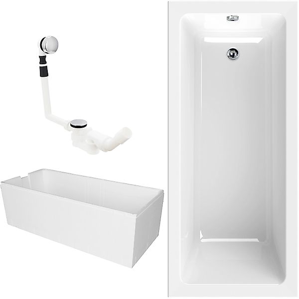 Calmwaters Badewanne Modern Square, (3-tlg), Weiß, günstig online kaufen