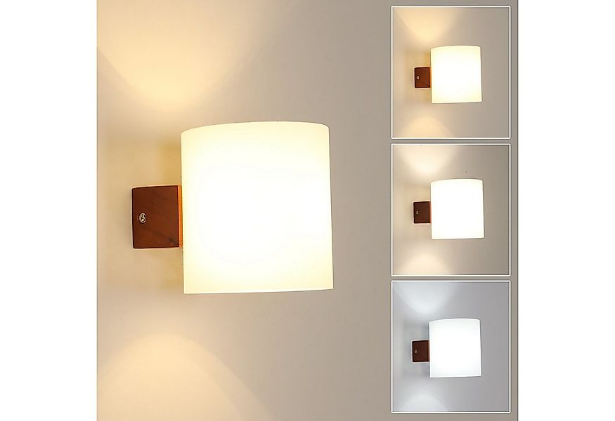Goeco Wandleuchte aus Holz, moderne Wandleuchte mit 4 W Beleuchtung, 3-farb günstig online kaufen