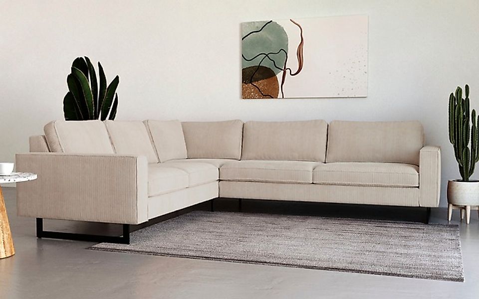 Places of Style Ecksofa »Pinto, XXL, 250/290 cm, langer Schenkel, Ottomane« günstig online kaufen