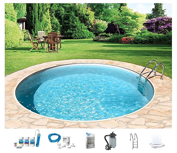 my POOL BWT Rundpool "mit sandfarbener Folie für den Karibik Look", (Set, 7 günstig online kaufen