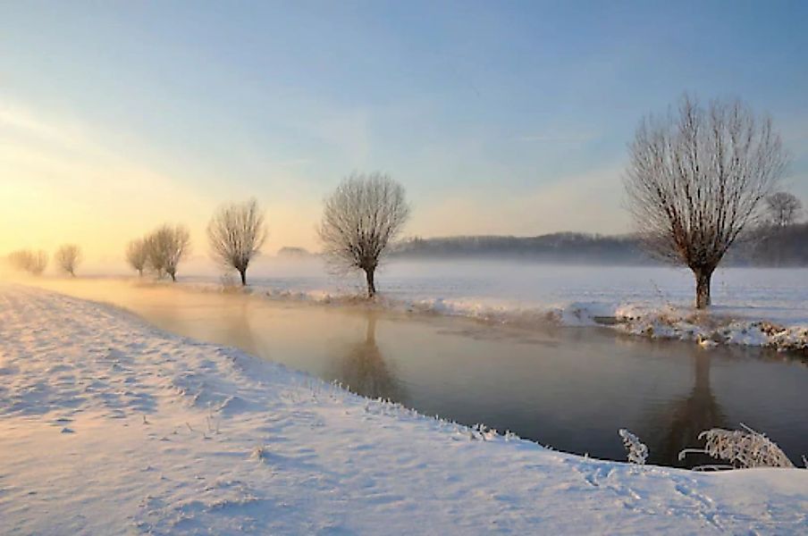 Papermoon Fototapete »Fluss in Winterlandschaft« günstig online kaufen