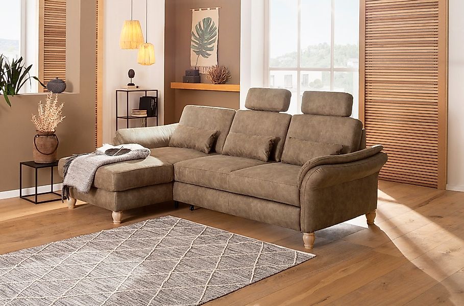 Home affaire Ecksofa "Palace L-Form" incl. Sitztiefenverstellung, wahlweise günstig online kaufen