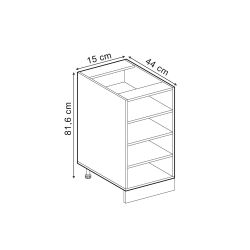 Vicco Unterschrank R-Line, Weiß, 15 cm günstig online kaufen