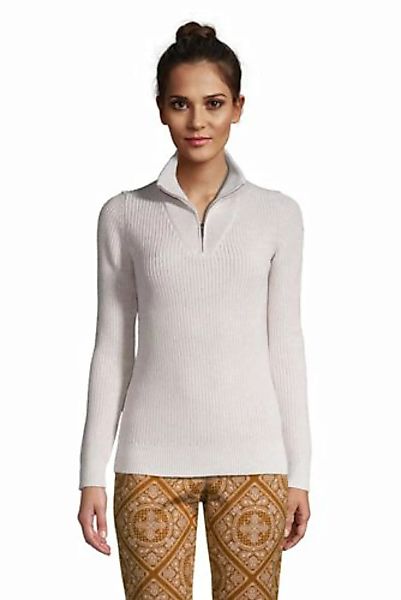 Pullover SHAKER mit Reißverschluss, Damen, Größe: L Normal, Beige, Baumwoll günstig online kaufen