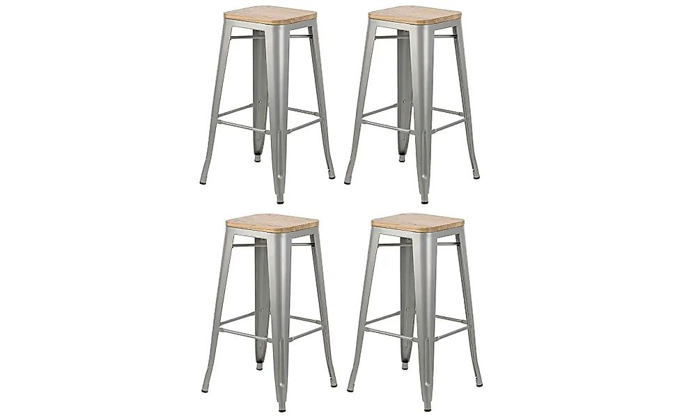Barhocker 4er-Set  Tabnash ¦ grau ¦ Maße (cm): B: 43 H: 75 Polstermöbel > H günstig online kaufen