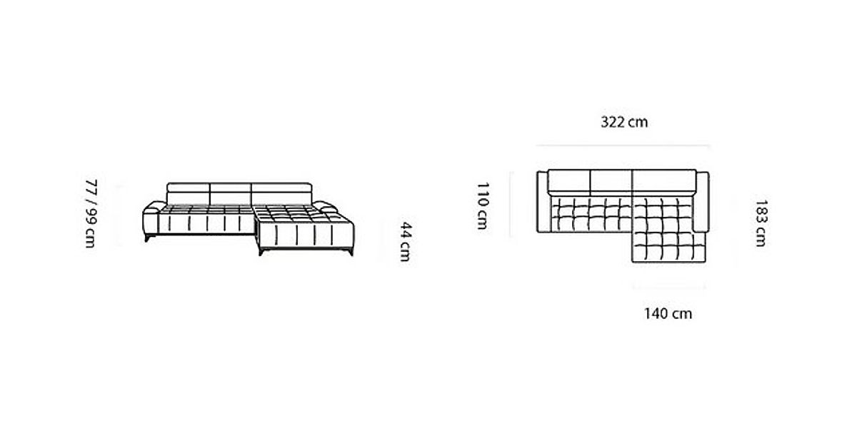 Xlmoebel Ecksofa Neu Eckcouch in L-Form mit modernem Design und textiler Po günstig online kaufen