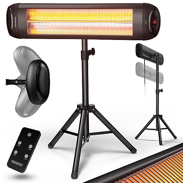 Heizstrahler MZH2500 Schwarz 2500W 90° verstellbar mit Ständer günstig online kaufen