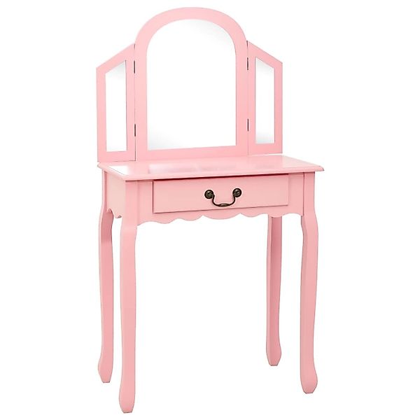 vidaXL Schminktisch mit Hocker Rosa 65x36x128 cm Paulownia-Holz MDF günstig online kaufen