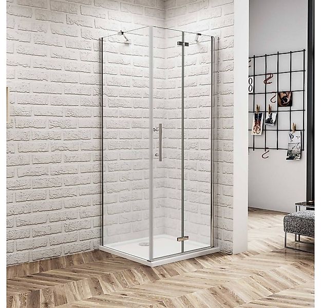 Duschparadies Eckdusche H:185cm Falttür Scharniertür Pendeltür Duschtür Dus günstig online kaufen