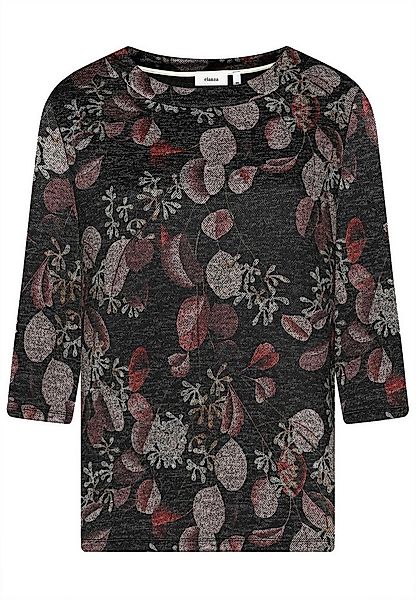 elanza T-Shirt Shirt mit Blätter-Print in Schwarz/Braun (1-tlg) günstig online kaufen