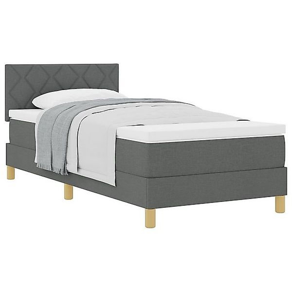 vidaXL Bett Boxspringbett mit Matratze Dunkelgrau 90x200 cm Stoff (1-tlg) günstig online kaufen